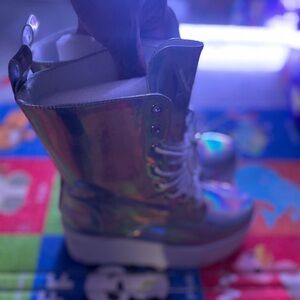 Dolls Kill Silver Platform Boots